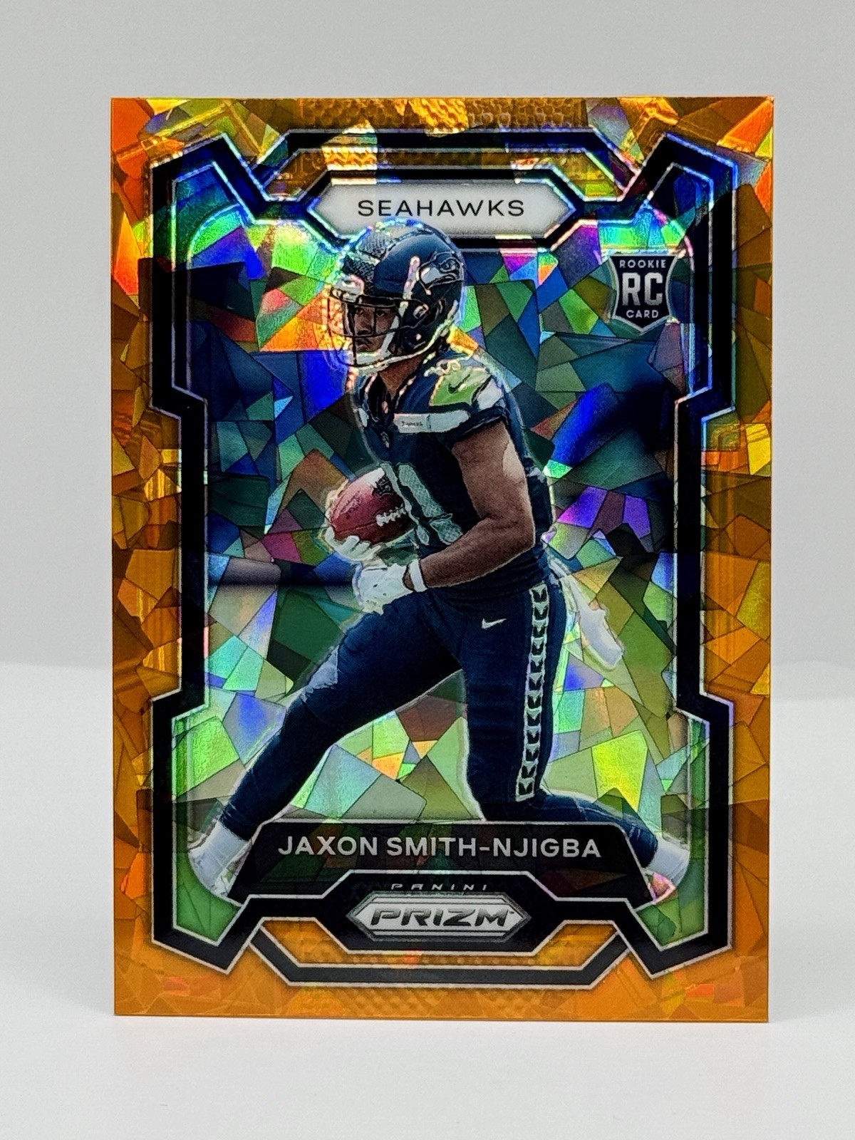 2023 Panini Prizm Jaxon Smith-Njigba Rookie Orange Cracked Ice RC #390