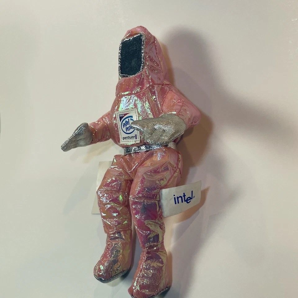 INTEL INSIDE 1997 Metallic Pink Pentium II Space ASTRONAUT Beanie Vintage W/ Tag - Image 3 of 4