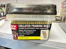 Framing Nails 3 in Smooth Shank Galvanized Exterior 21° Plastic Collated