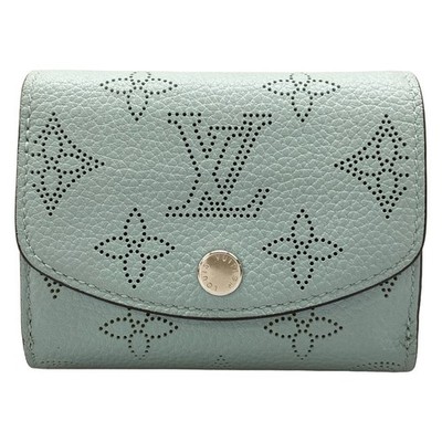 Auth Louis Vuitton Iris XS Wallet M69033 Mahina Vert Lagoon Trifold Wallet