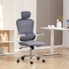Ergonomic Mesh Office Chair with Adjustable Headrest for Home, Refurbished