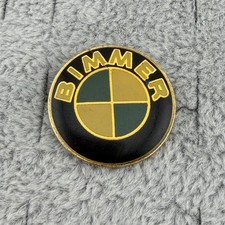 Vintage BMW Bimmer Classic Roundel Logo Blue White Gold Tone Pin Pinback #66450