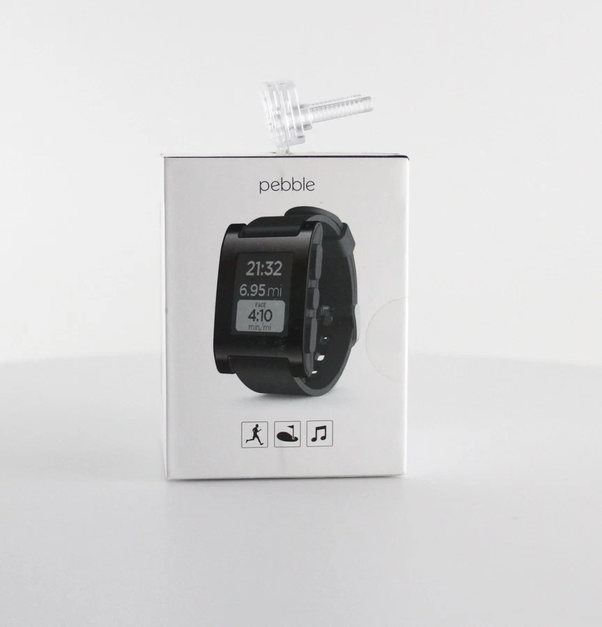 Boxed Pebble Smartwatch for iPhone iOS and Android OS - Jet Black (301BL) - Image 2 of 3