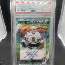 2023-24 O-Pee-Chee Platinum John Beecher Rookie Emerald Surge Auto /10 PSA 10