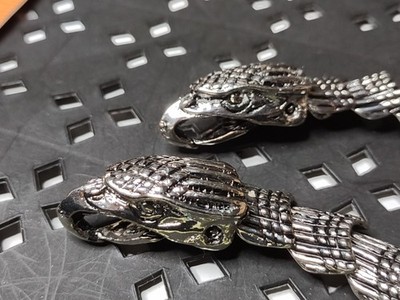 Set Of 2 Matching 8 Inch Segmented Heavy Eagle Bracelets
