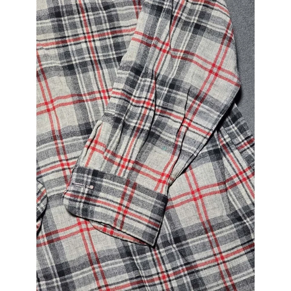 Chaqueta de lana Pendleton para mujer a cuadros gris rojo abotonada talla M vintage Foto 4 de 4