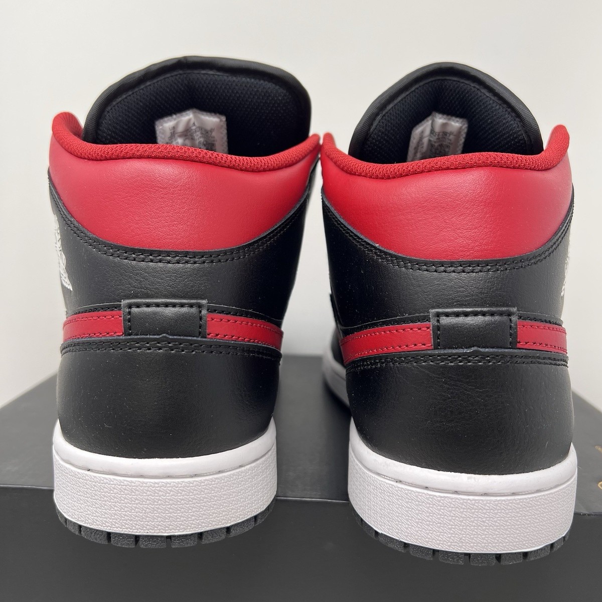Nike Air Jordan 1 Mid Bred Twist Black Red White Men's Size