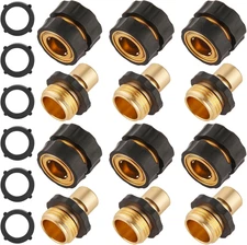 6 Set Quick Connect Hose Fittings for Garden Hose Quick Connector with Gasket, 3