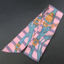 HERMES BRIDES de GALA Silk Twill Scarf Pink Vintage Fashion Accessory