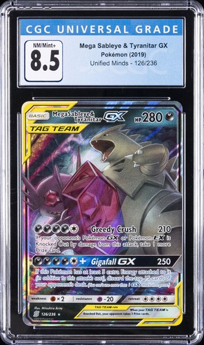 Mega Sableye & Tyranitar-GX graded CGC 8.5 for sale on eBay
