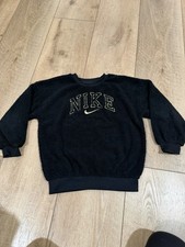 Nike Girls Black Sherpa Crewneck Sweatshirt Sz 5/6