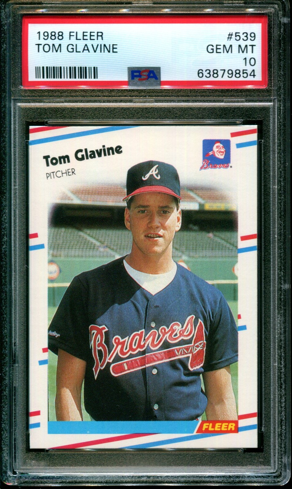 1988 FLEER #539 TOM GLAVINE RC BRAVES HOF PSA 10