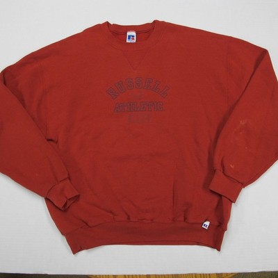 Vintage Russell Athletic Sweatshirt Mens XL Red Spellout 90s V Stitch Logo