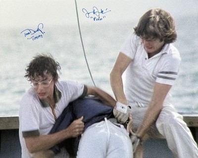 Tom Dunlop & John Dukakis Dual SIGNED AUTOGRAPHED JAWS 2 8x10 K9 COA