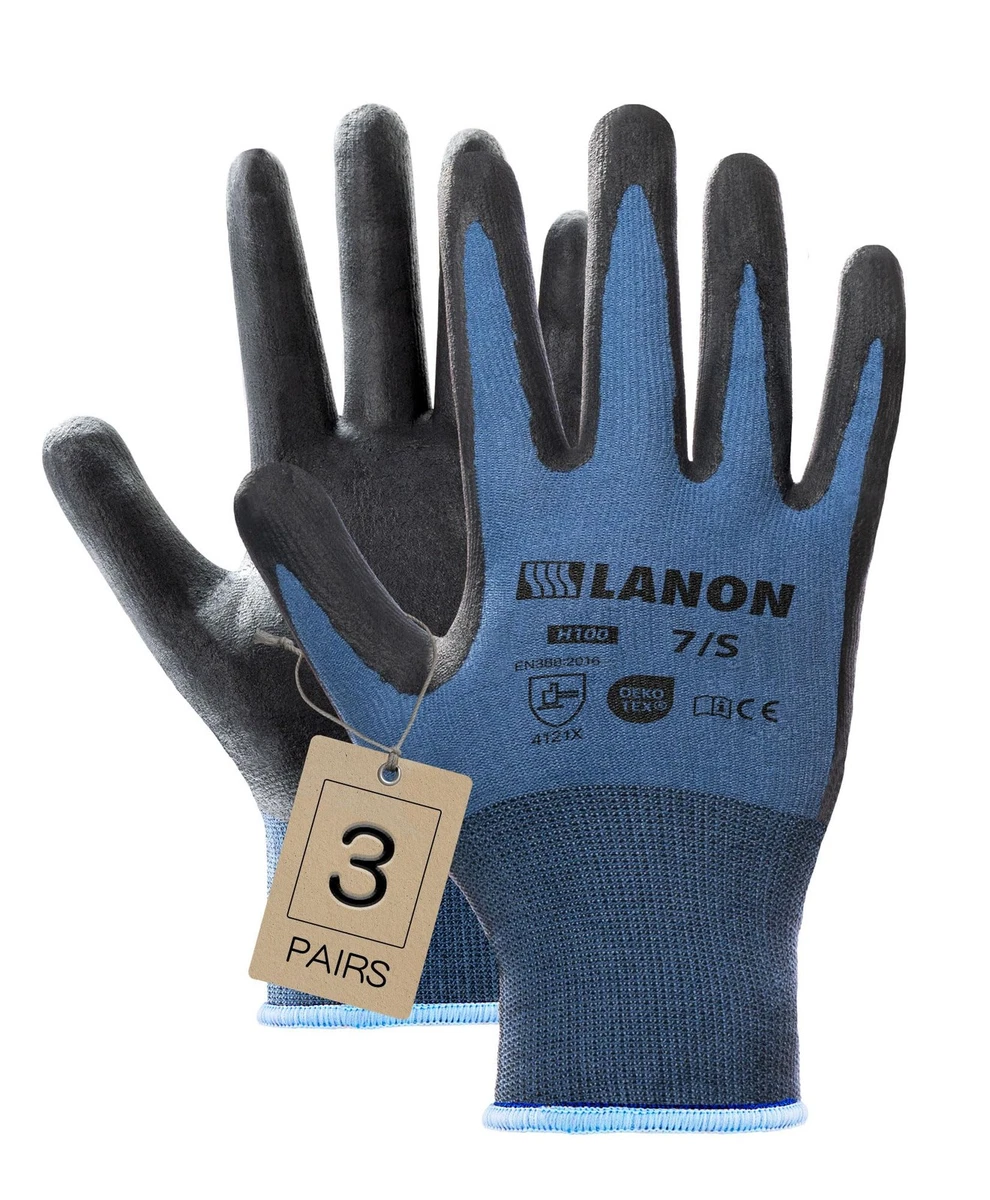 Nitrile Coated Safety Work Gloves Anti-Slip Breathable Mechanic – M/8