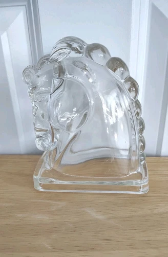Vintage Federal Glass Company  Pressed Glass Hollow Horse Head 1950's