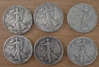 6 Walking Liberty Half Dollars $3 face value 90% silver