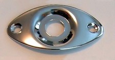 Guitar Parts - JACK PLATE Curved Recessed OVAL - CHROME