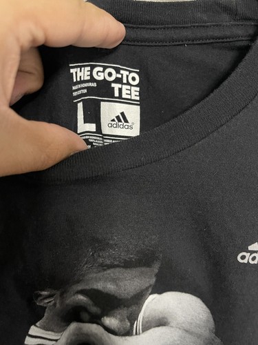 Adidas Tim Duncan T-shirt size LG highlights from his career on back of shirt. - Picture 2 of 3