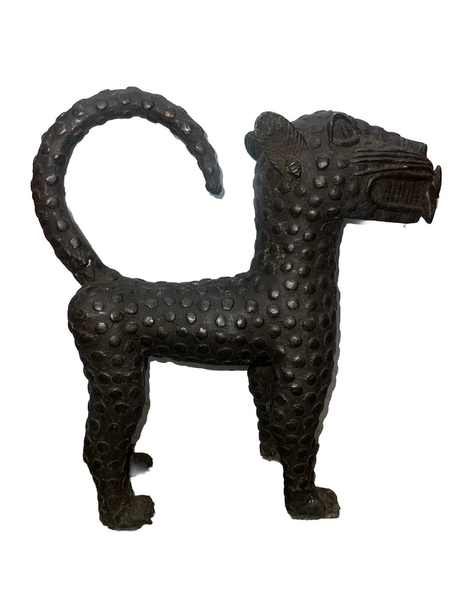 Bracelet Manchette Bronze Léopard Du Bénin - Bijou Ethnique Tribal
