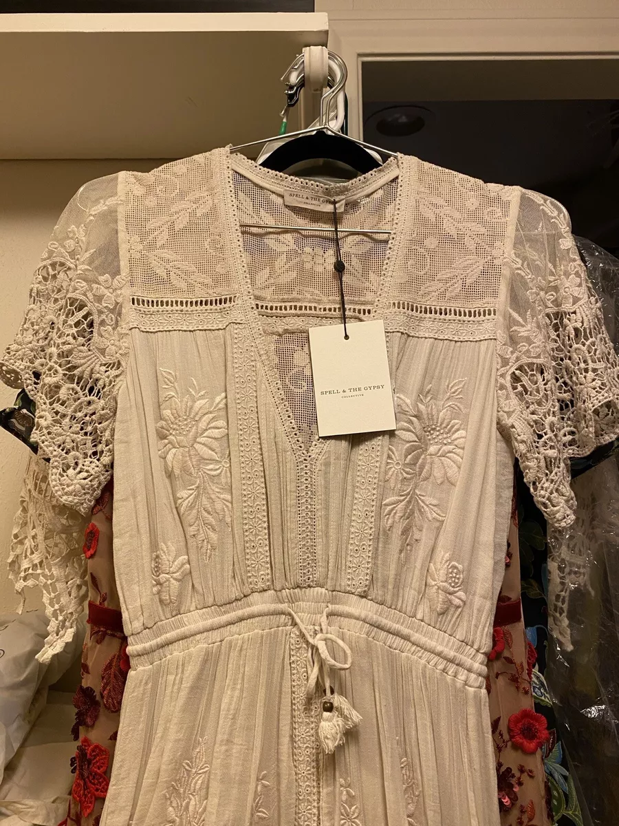 Maggie embroidered top midi dress spell