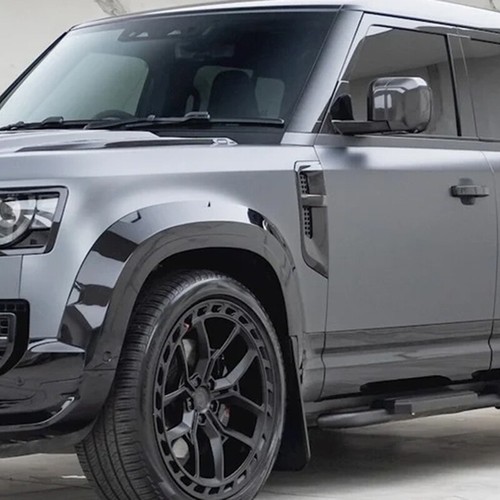 Gloss Black Side Fender Vent Wing Cover w/ Light For Defender 90/110 2020-2023 . - Picture 3 of 14