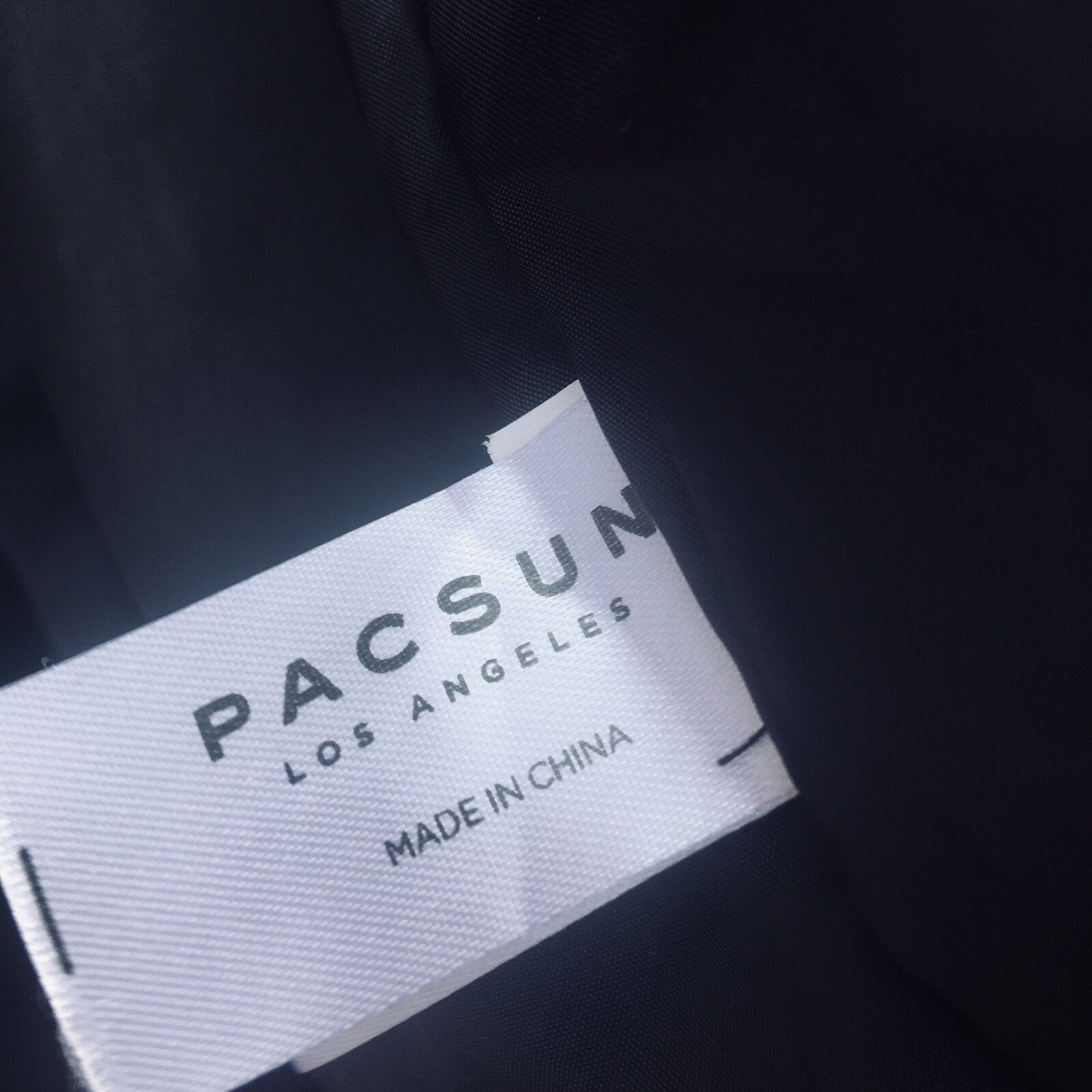 Pacsun Bomber Jacket Black / Black Lined Mens L Large Sleeve Zip Pocket