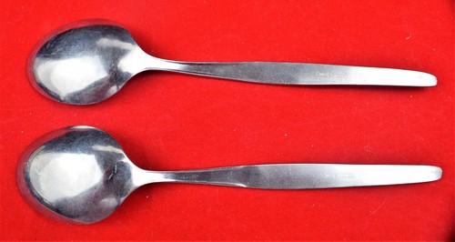 Amefa Stainless, Holland, AFS6, pair of oval place/soup spoons - Picture 4 of 4