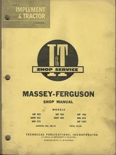 I&T MASSEY-FERGUSON IMPLEMENT TRACTOR Model MF303 MF404 MF406 MHF303 Shop Manual
