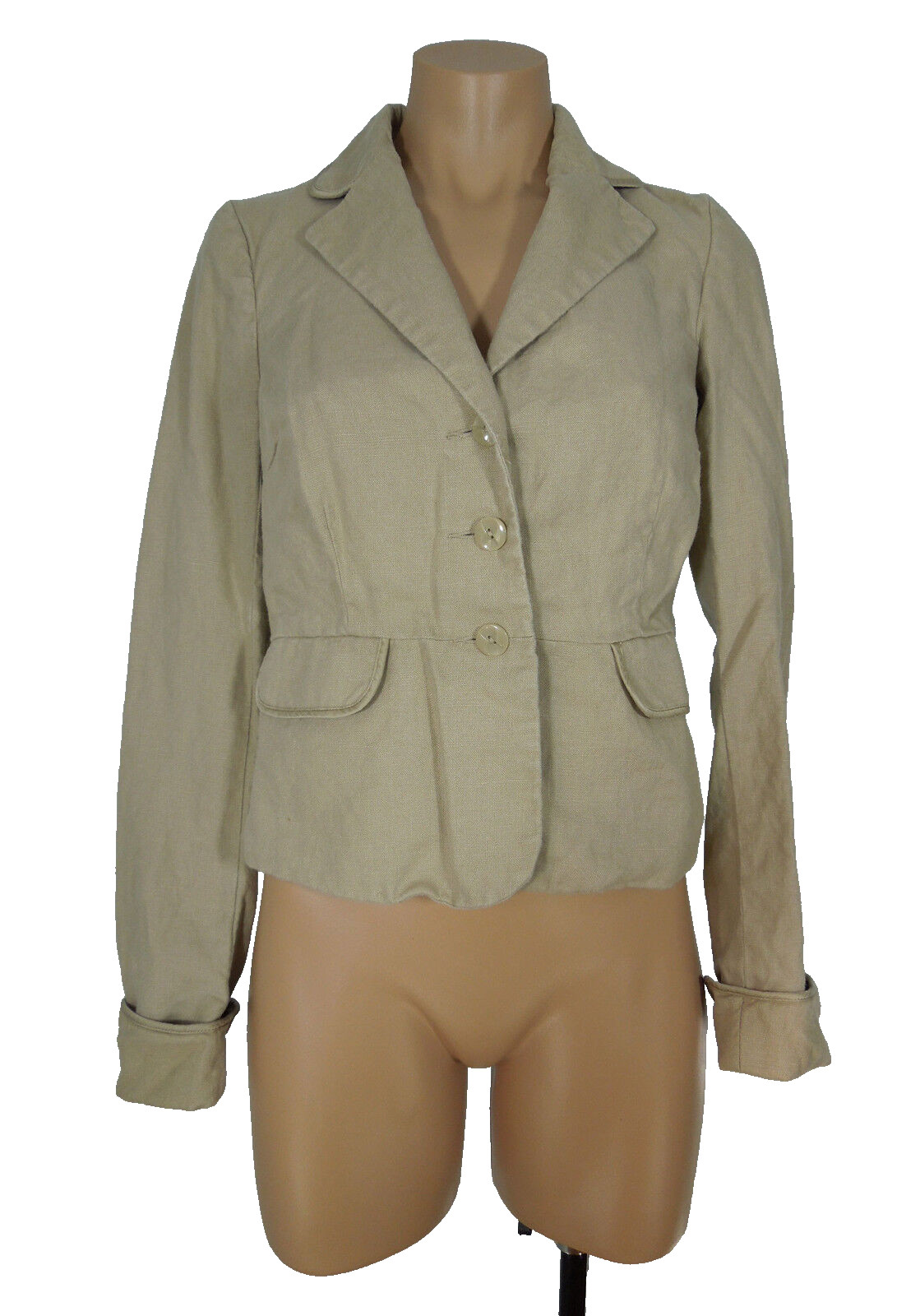 OLD NAVY Blazer XS Womens Beige Linen