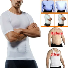 Men Slimming Body Shaper Waist Trainer Tank Top Fat Burn Belly Compression Vest