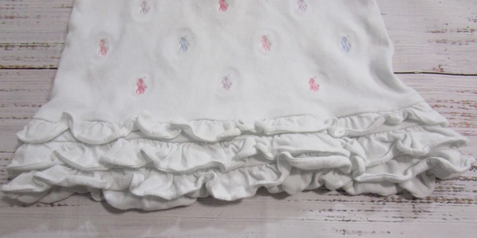 Lot Of 2 Ralph Lauren Baby Pink Floral 1 Piece & Ruffle Dress Girls 3-9 Months - Image 4 of 4