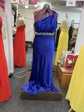 Thea Dora Royal Beaded One Shoulder Prom Evening Dress size 18
