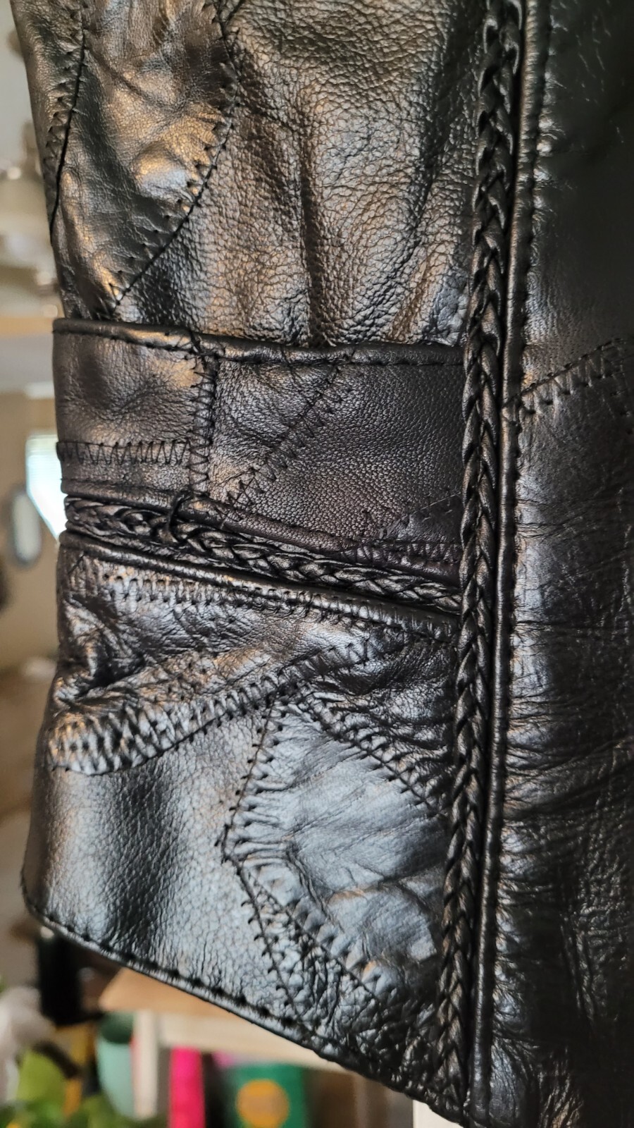 Genuine Leather Patchwork Vest 1990s - image 5