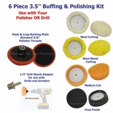 "Mini kit de pulido y pulido para tu pulidora con adaptador de taladro - 3,5"""