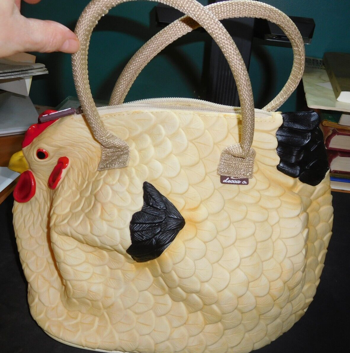 Rubber Hen Purse Decca Novelty Chicken Handbag BNWT Hen Fun Gift