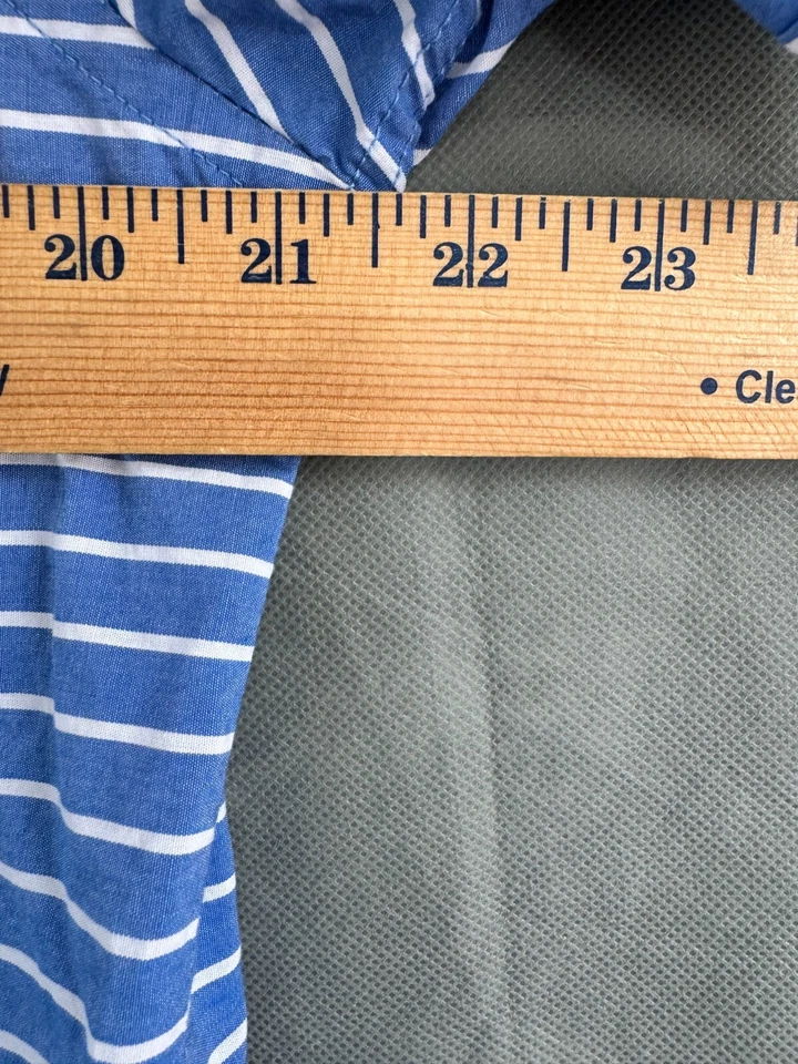 Regatta Sport Logo Cotton Shirt Mens M Striped Blue Short Sleeve - Image 3 of 4