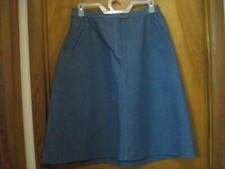Vintage Koret City Blues Blue Denim A-Line Midi Skirt Women's 20 Waist 32" - 36"