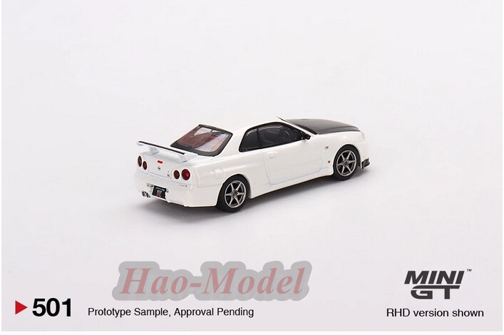 TSM MINIGT 1:64 Skyline GT-R R34 V-Spec II N1 Alloy Model Car