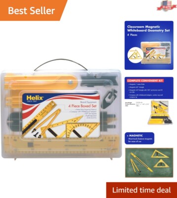 Durable Magnetic Whiteboard Geometry Set with Compass and Ruler for Classrooms