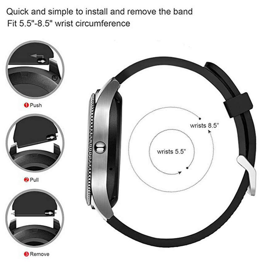 For Samsung Galaxy Watch Water Proof Strap Silicone 42mm/46mm