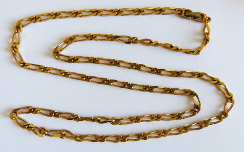 Collier Sautoir Signé Monet - Chaîne Dorée Ancienne, Bijou Vintage, Occasion