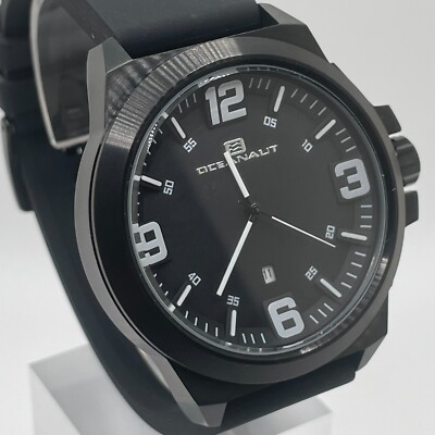Oceanaut Mens Watch OC7119 Date Quartz Analog Black Case Dial Resin Band