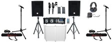 Rockville RPG2X10 Mixer/Amp 10" Bluetooth Speakers Stands Mics Headphones Facade
