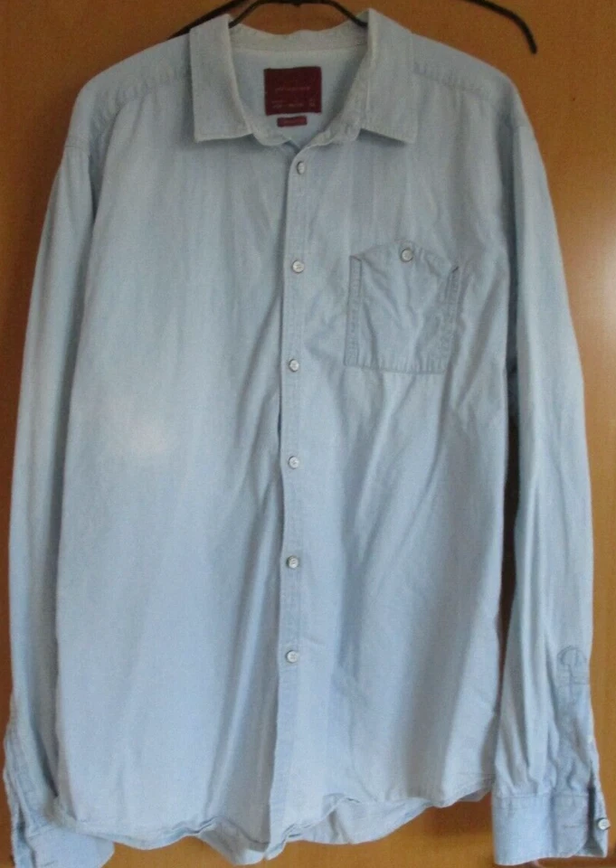 Vintage Jeanshemd Springfield Gr. XL5 hellblau 100% Baumwolle retro - Bild 3 von 4