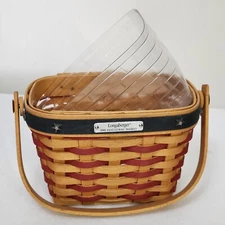 Longaberger 2001 Inaugural Basket+Prot+Card*4th Edition*AMERICANA*FLAG*PATRIOTIC