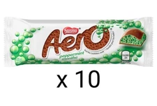 10 Aero Peppermint Chocolate Candy Bar By Nestle 41g Each