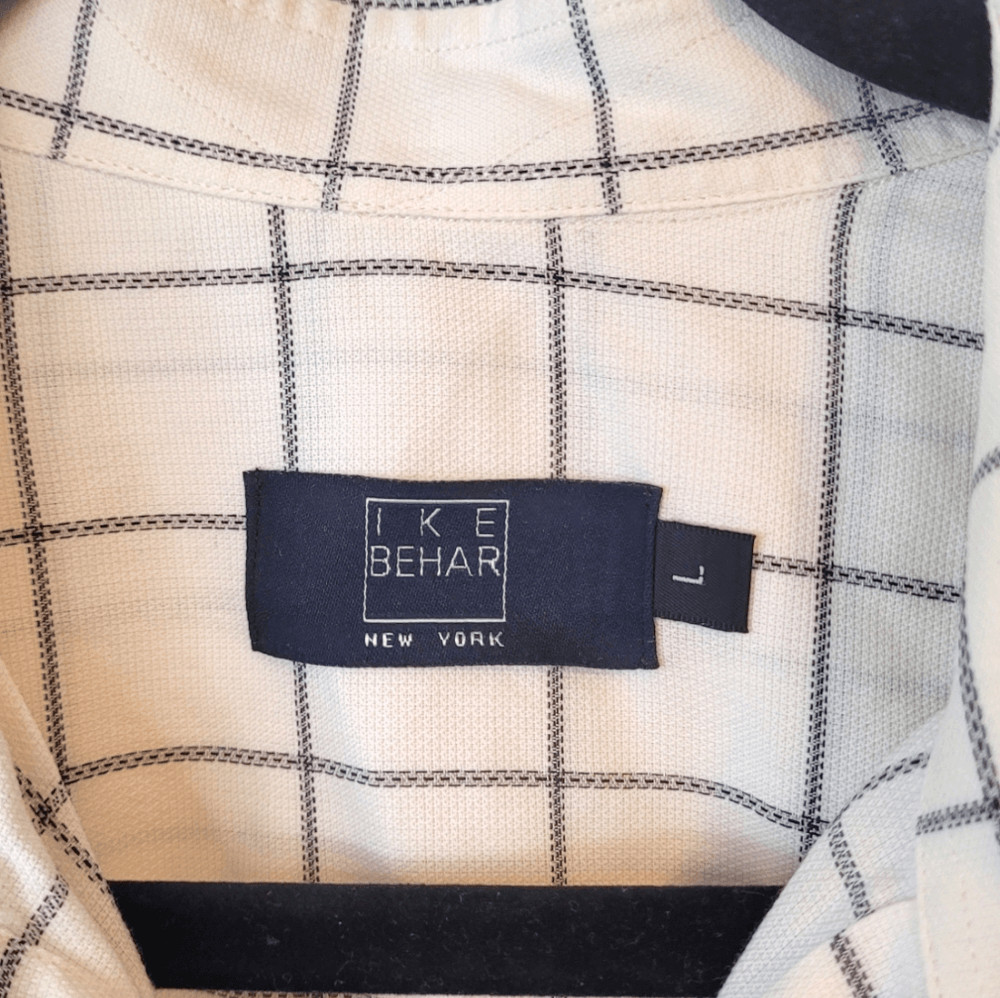 Ike Behar White Basic Plaid Button Down Shirt - image 3