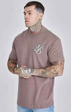 Image of SikSilk Mens Brown Logo T-Shirt Medium