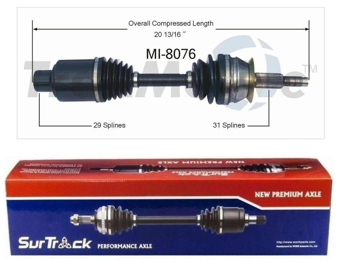 Front Left or Right CV Axle Shaft SurTrack MI-8076 For Dodge